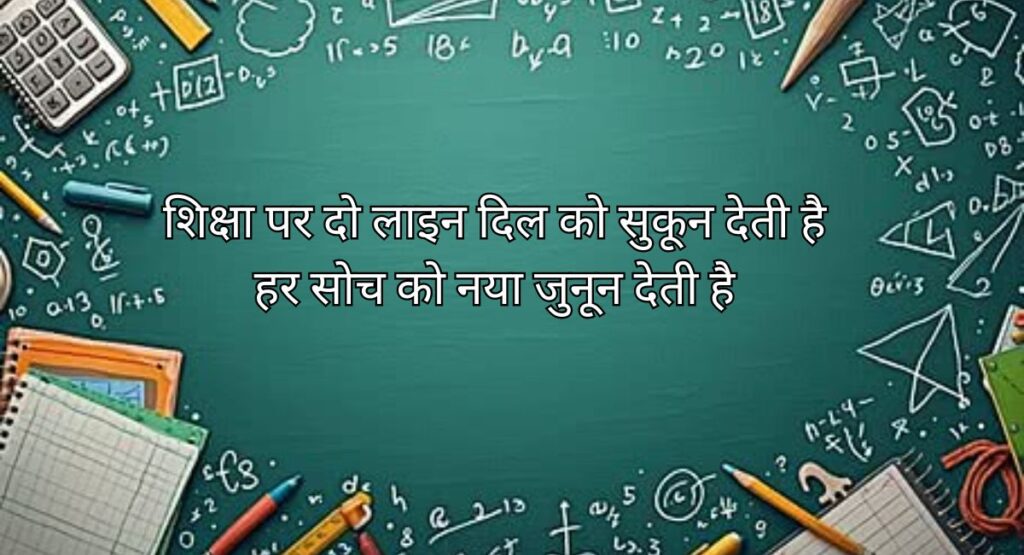 शिक्षा पर दो लाइन शायरी में छुपी जीवन की रोशनी
